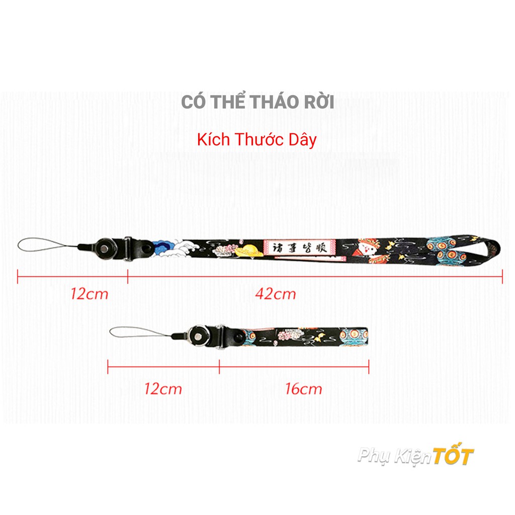 [Combo 2 Dây] Dây Đeo Treo Điện Thoại, Đeo Thẻ, Chìa Khoá Phong Cách Cổ Trang Thời Trang Chống Thất Lạc