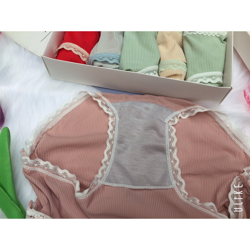 Hộp 5 chiếc quần lót đúc lụa tăm kháng khuẩn cao cấp