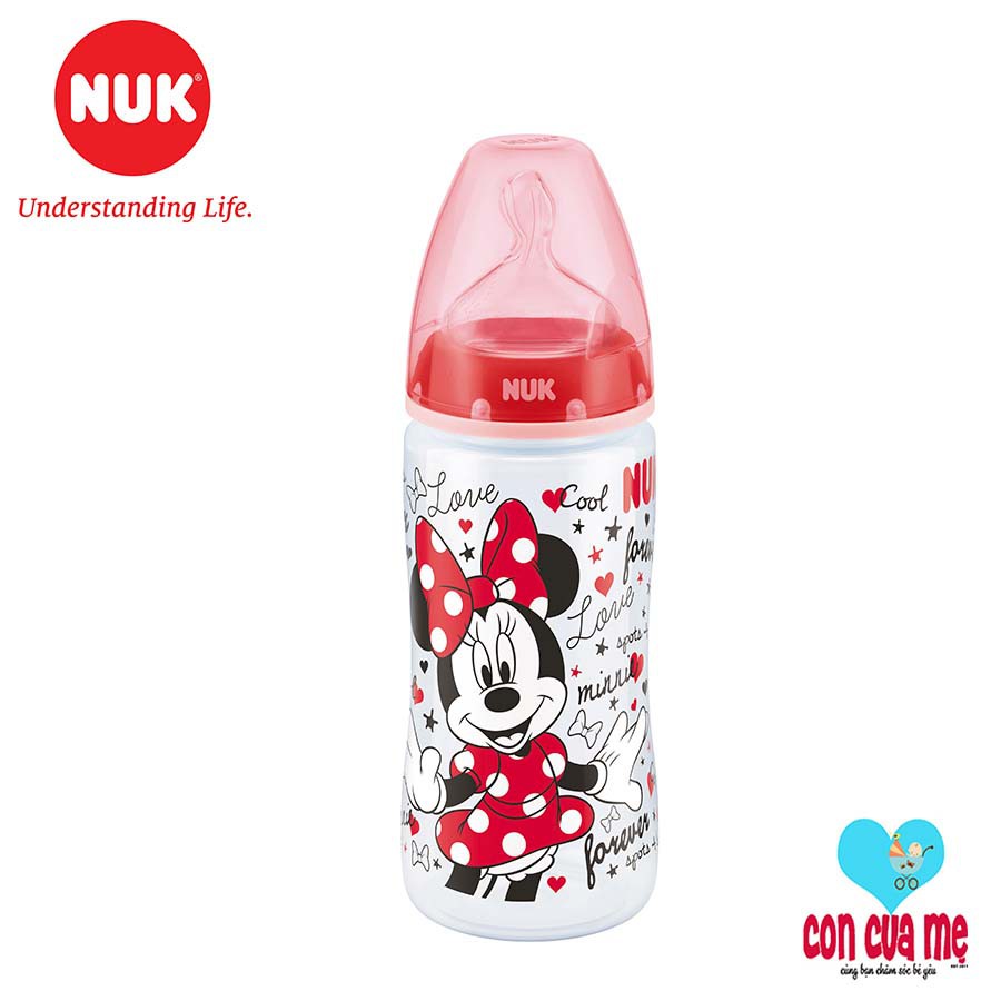 [Chính hãng có tem PP] Bình sữa NUK PP Disney Mickey 150-300ml núm ti Silicone