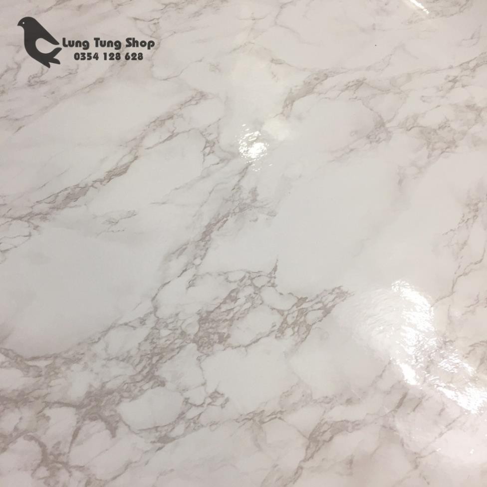 Decal đá hoa cương màu trắng  - giấy dán tường dán bàn tủ có sẵn keo