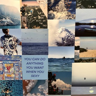 [FREESHIP EXTRA] 12 tấm Wall Collage - theme Xanh thẫm