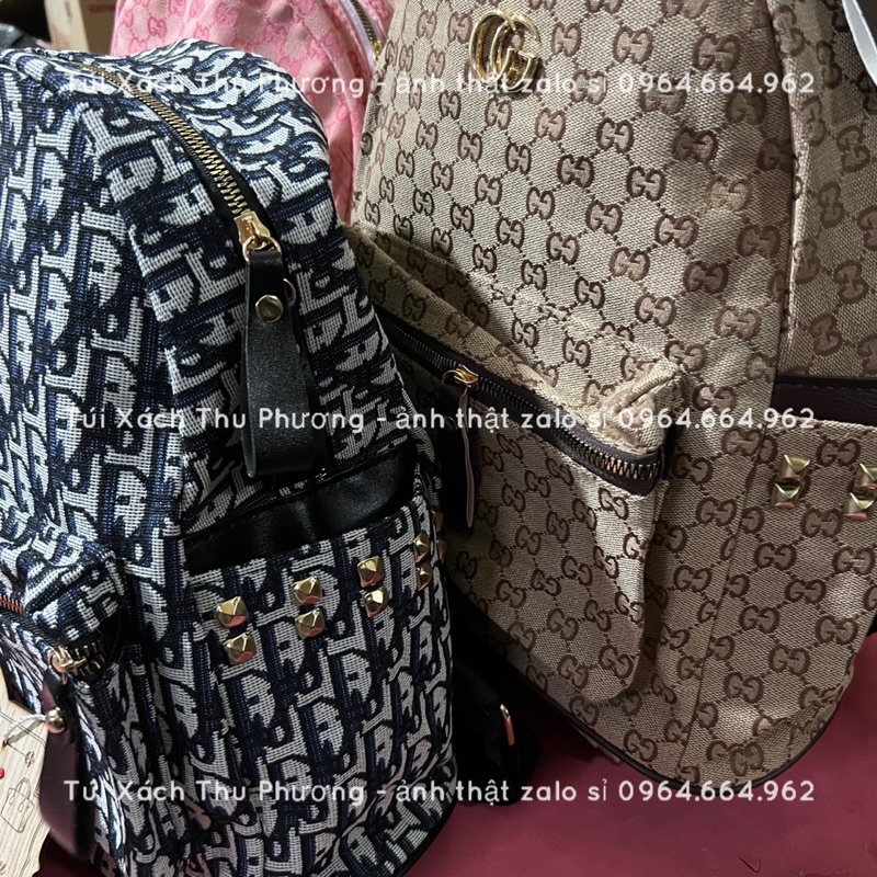 Balo vải Size 40 đi học, balo tiện dụng họa tiết LOGO dây lót da dành cho nam và nữ (cam kết hàng chuẩn ảnh - giá sỉ)