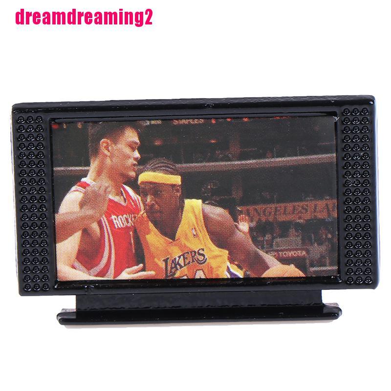 [Dream]1/12 Dollhouse Miniature Alloy Television Flat-Panel LCD TV Pretend Play Toys