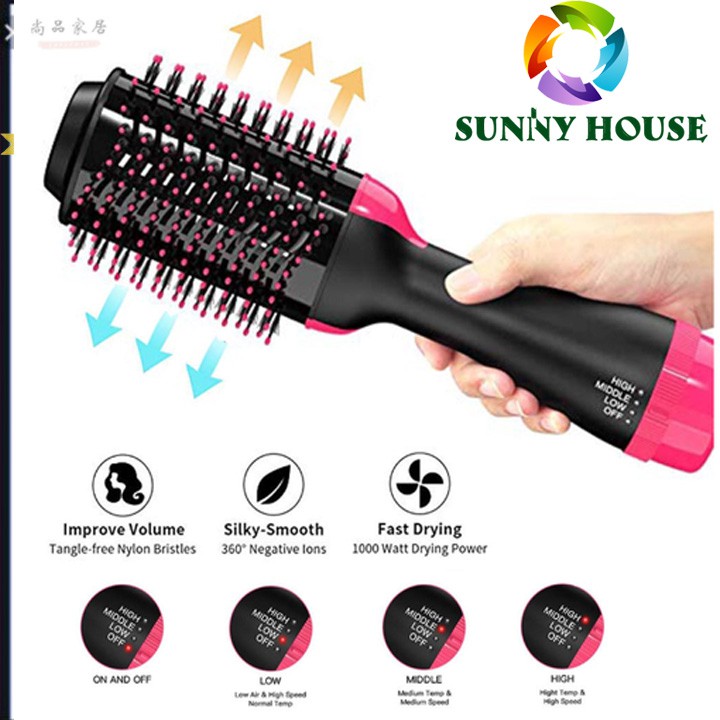Lược sấy tóc One step đa năng, lược điện sấy tạo phồng tóc đa năng - Bảo hành 12 tháng
