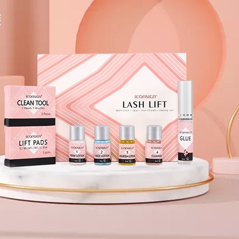 Set uốn mi lashlif hồng mẫu mới 2021 set gồm 4 lọ, 1 keo trục, lược gạt và trục uốn 6d Shop Sirminail chuyên đồ nối mi đ