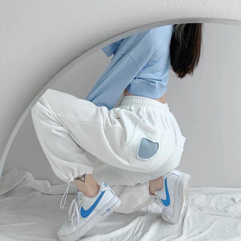 Quần jgger nỉ tim QC (ảnh thật)