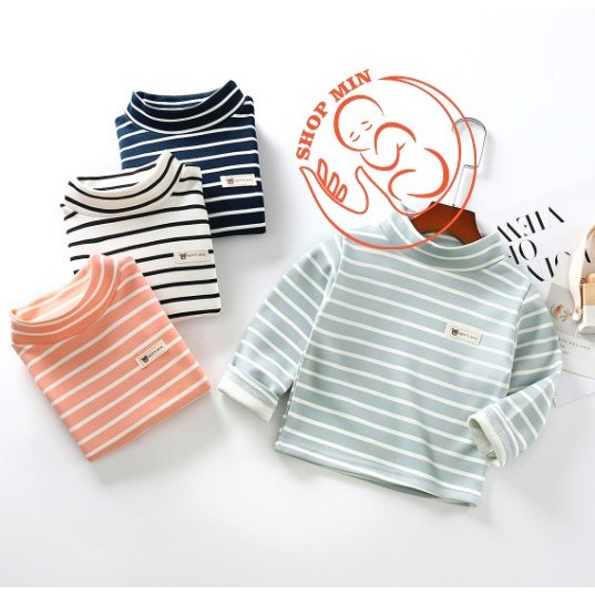 Áo LÓT LÔNG. NỈ BÔNG KIỂU 2 cho bé gái, bé trai, kẻ ngang, áo giữ nhiệt cho bé, họa tiết đẹp