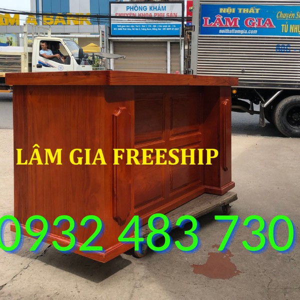 Bàn Làm Việc Văn Phòng Gỗ Thông Nguyên Khối rộng 1m6x70x75-màu nâu