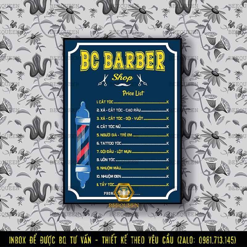 [20 mẫu] Menu barber shop- salon- tiệm tóc - Thiết kế theo yêu cầu!