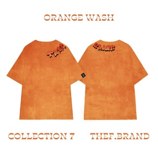 Áo thun tay lỡ unisex orange wash tee - the f brand