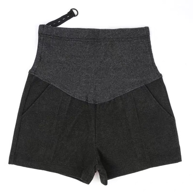 🤰quần short thu đông cho bà bầu(hàng quảng châu)sẵn quần đen M
