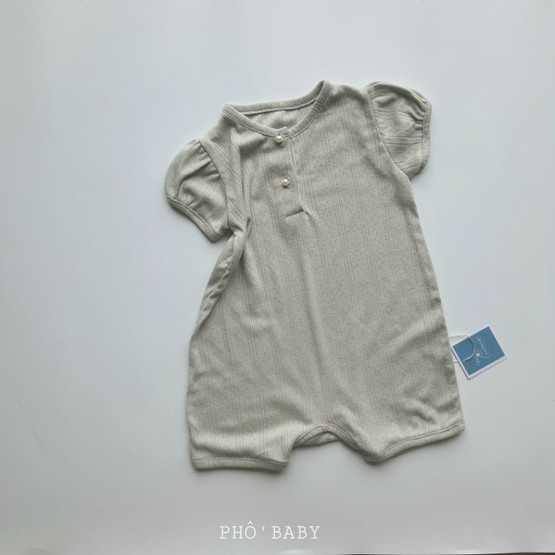 bộ liền thân đùi cộc tay cúc ngọc mềm mát