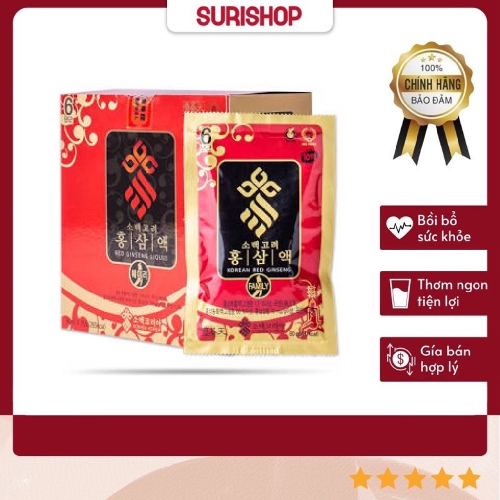 Nước Hồng Sâm Túi Xách Sobaek Chính Hãng Hàn Quốc Hộp 30 Gói X 70ml