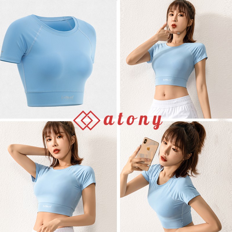 Áo Croptop Tập Gym, Yoga, Zumba Nữ ATONY Cao Cấp, Thời Trang, Co Giãn 4 Chiều, Thoáng Mát