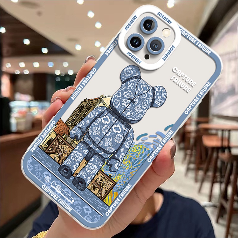 Ốp Điện Thoại Silicon TPU Mềm Trong Suốt Hình Gấu Dễ Thương Chống Sốc Cho IPhone 13 12 Pro Max 11 XS XR X 8 7 6S +