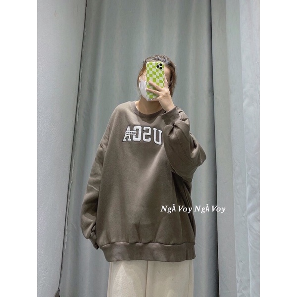 Áo sweater nỉ tay bồng USCA_Áo nỉ bông nam nữ 4 màu cá tính | BigBuy360 - bigbuy360.vn