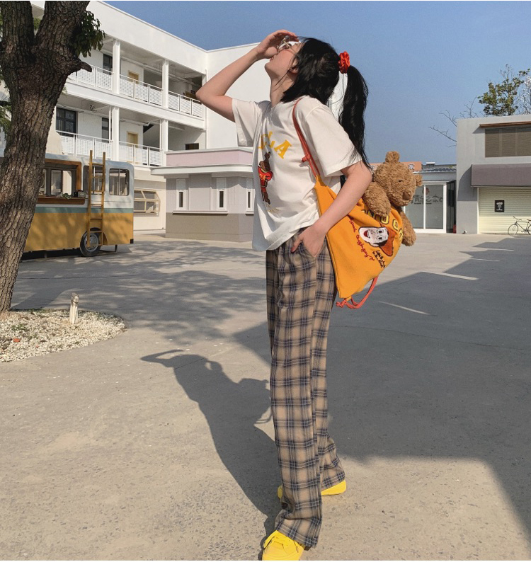 Quần Ống Rộng Lưng Cao Với Họa Tiết Ca Rô Xinh Xắn 42537 | BigBuy360 - bigbuy360.vn