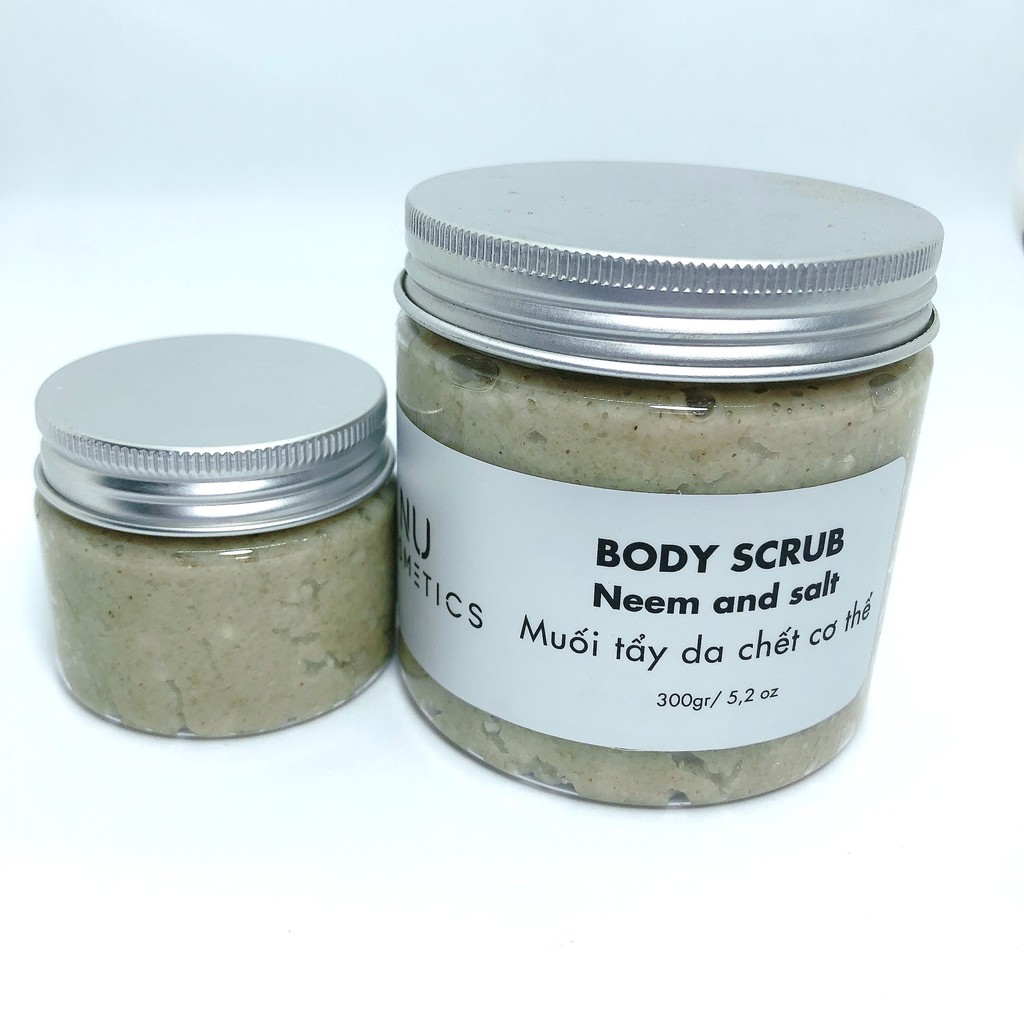 Tẩy tế bào chết muối biển bột neem scrub dầu dừa NU.Cosmetics Handmade