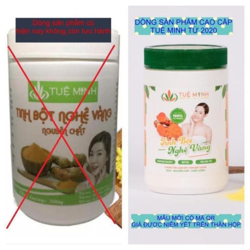 1 hộp Tinh bột nghệ nguyên chất 500g chính hãng, có mã vạch