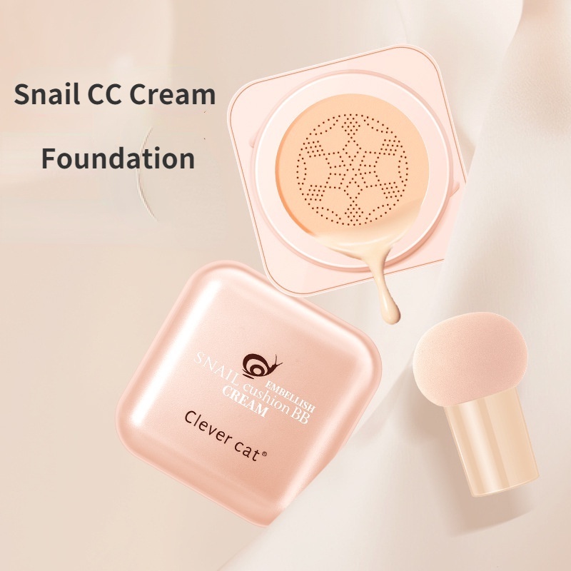 Phấn Nước BB CC Cream Che Khuyết Điểm Làm Sáng Da Tự Nhiên Với Mút Tán Hình Nấm