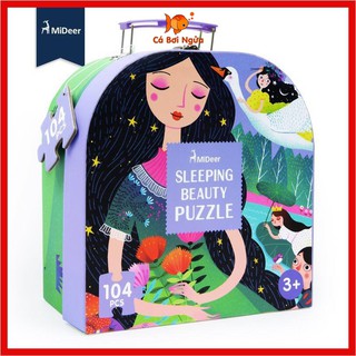 Đồ chơi xếp hình, Bộ xếp hình chính hãng Vali Mideer 104 mảnh - Công chúa ngủ trong rừng - Sleeping Beauty