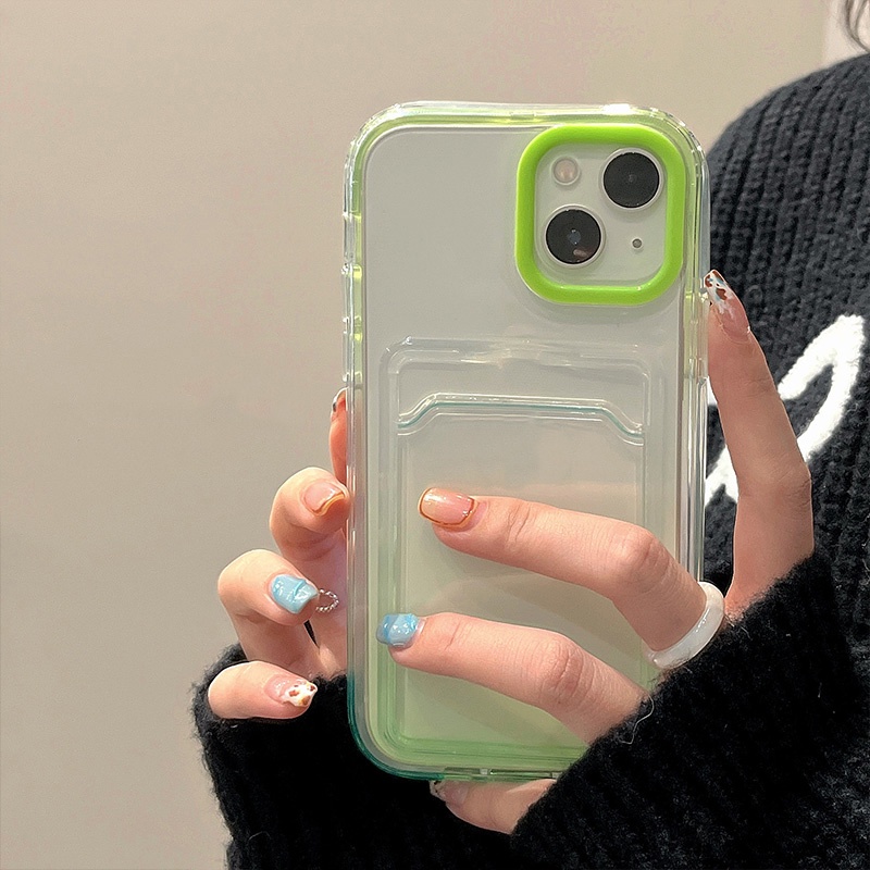 Ốp Điện Thoại Màu Gradient 3 Trong 1 Chống Sốc Cho iPhone 14 13 12 11 Pro Max Mini XS XR X 8 7 Plus + SE 2020