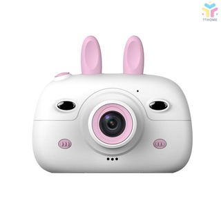 Máy ảnh kỹ thuật số mini hai ống màn hình lớn tự lấy nét thông minh kiểu hoạt hình cho bé không cần thẻ nhớ (màu hồng)
