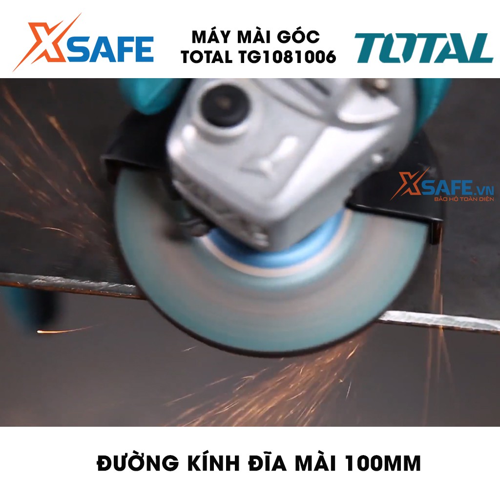 Máy mài cầm tay TOTAL TG1081006 công suất 800W đóng gói trong hộp màu. Máy mài góc điện thế 200-240V - Bảo hành 6 tháng