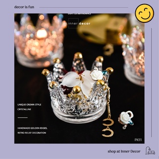 Cốc vương miện thủy tinh đựng nến trang trí