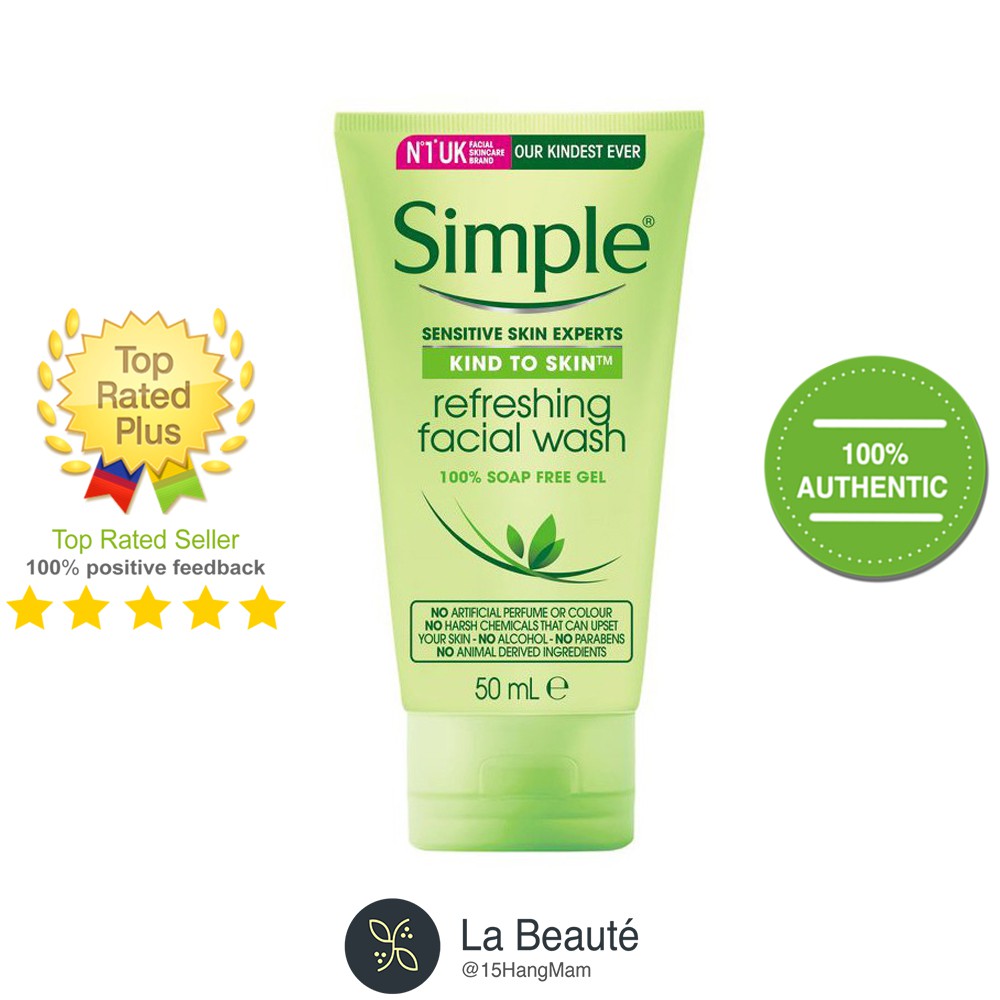 Simple Kind To Skin Refreshing Facial Wash - Sữa Rửa Mặt Dịu Nhẹ Cho Da Nhạy Cảm 150ml