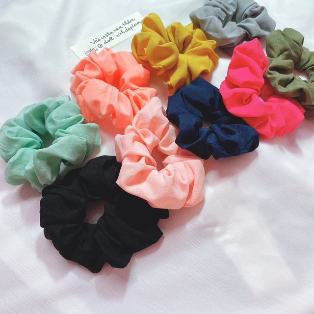 Vintage Scrunchie - cột tóc vải voan size to nhiều màu