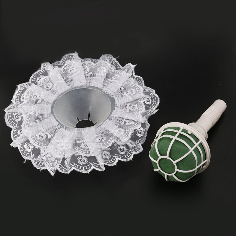 Set 6 Giá Đỡ Bó Hoa Cưới + 6 Cổ Ren Trắng