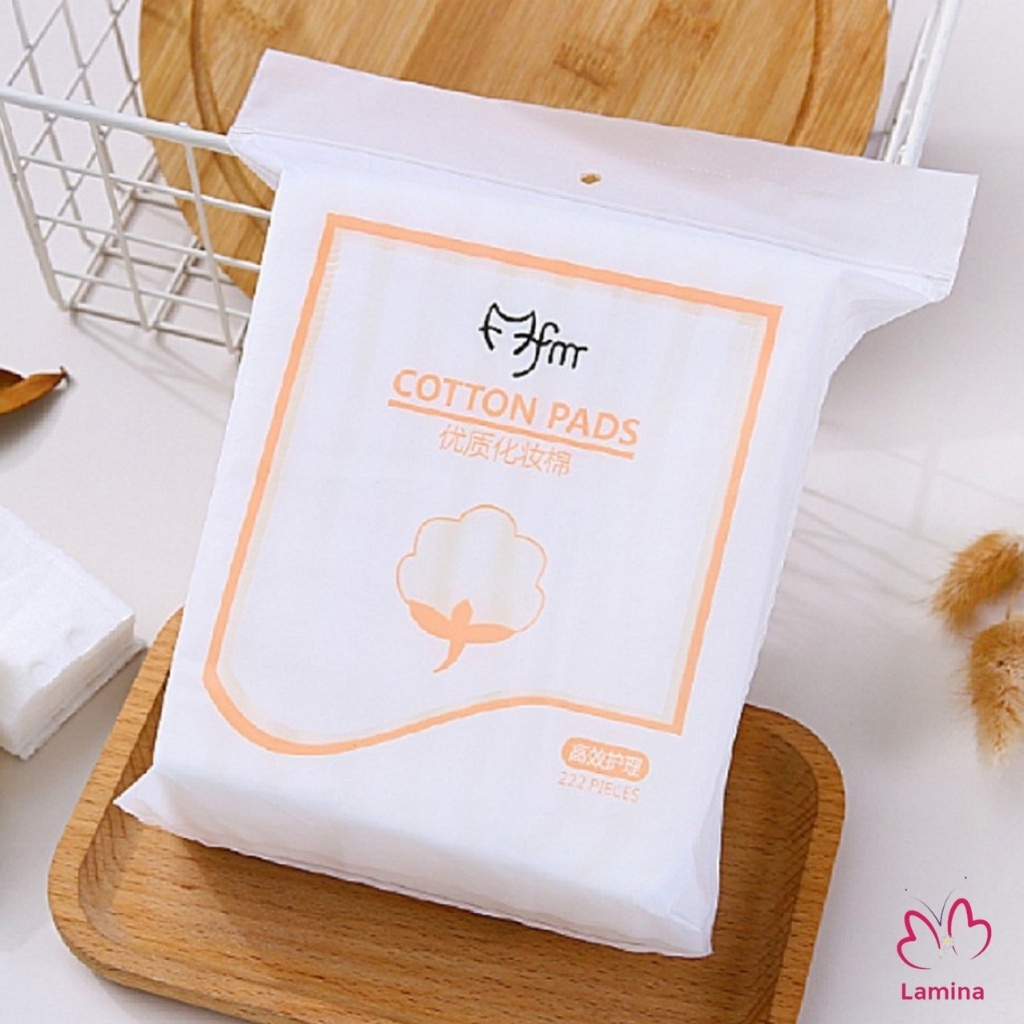 Bông Tẩy Trang 222 Miếng 3 Lớp Cotton Cao Cấp, Mềm Mịn Giá Rẻ