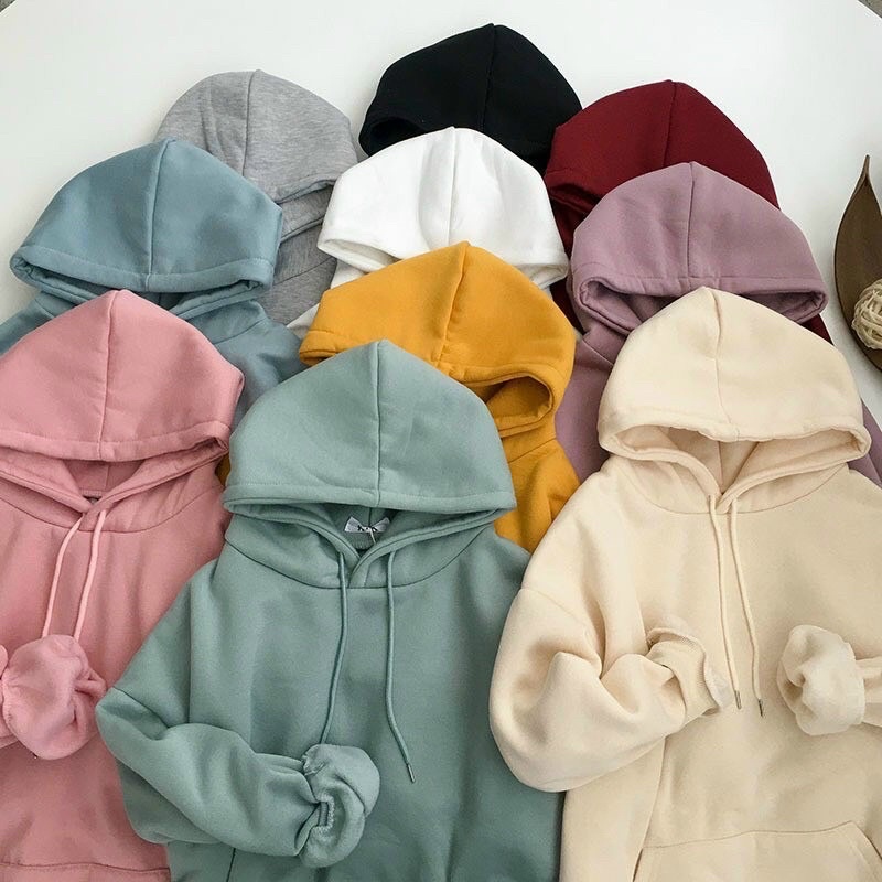 Áo Hoodie Trơn dây cùng màu áo