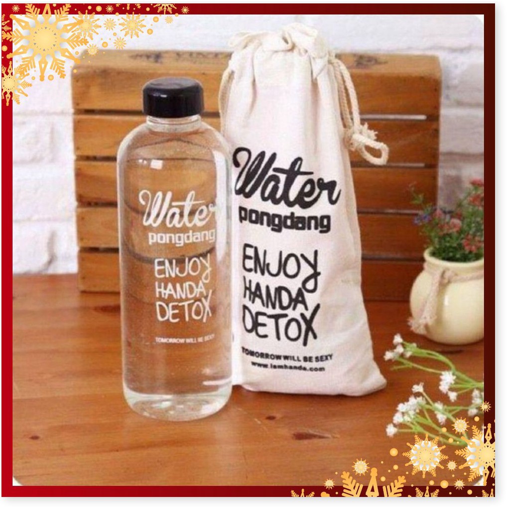 Bình Thủy Tinh Detox Water Pongdang 1000ml Trong Suốt MS8