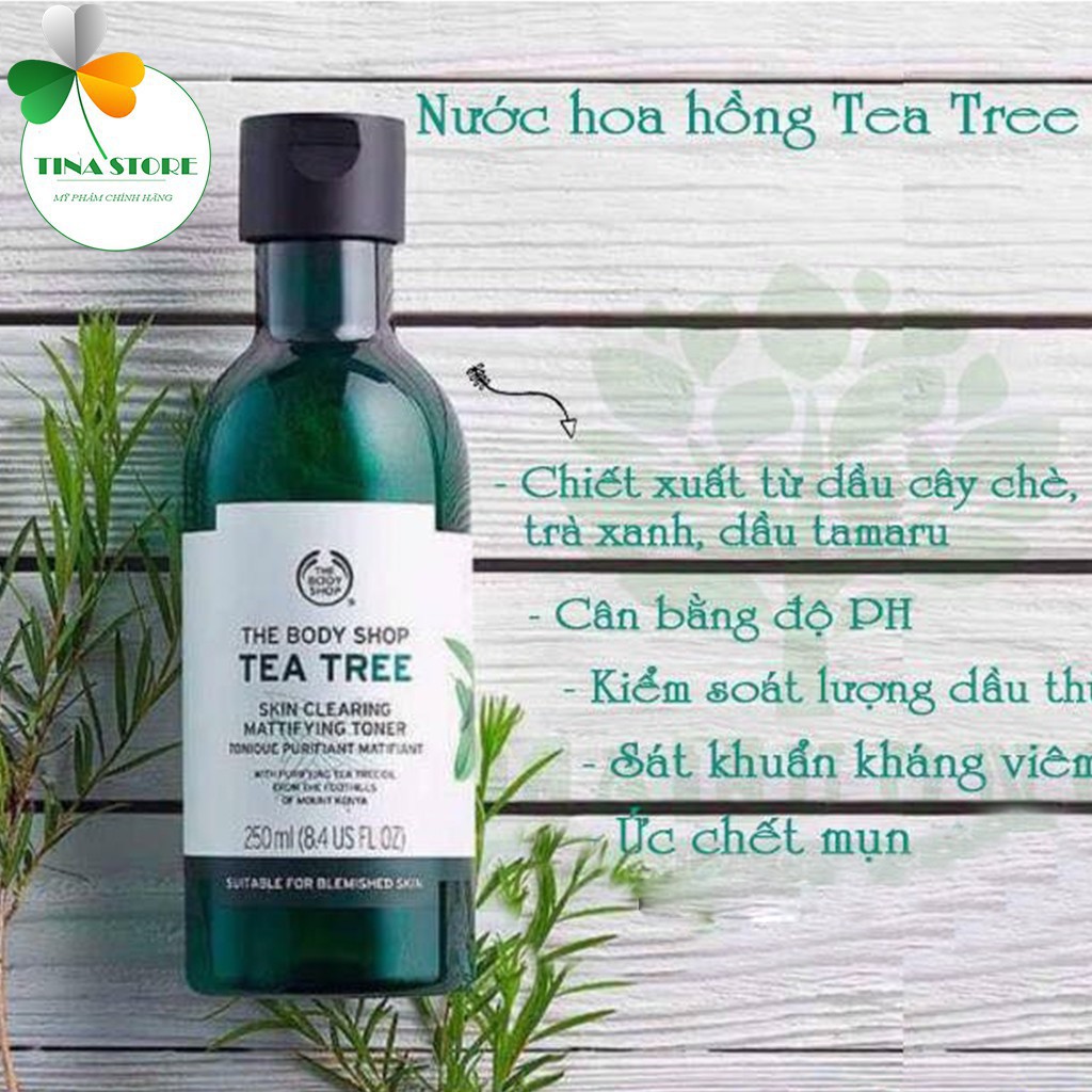 Toner Da Dầu Mụn The Body Shop Tea Tree Skin Clearing Mattifying Toner - Nước Hoa Hồng Trầm Trà