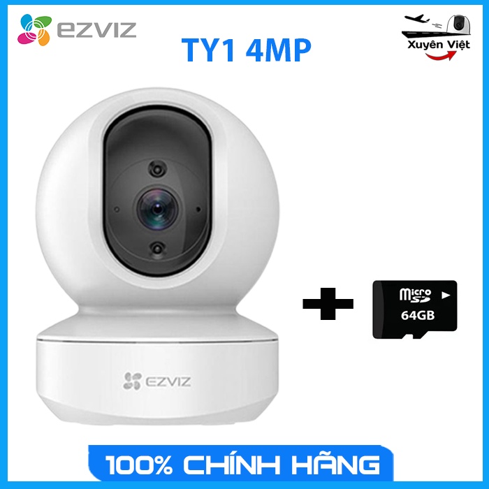 Camera wifi không dây, camera gia đình EZVIZ TY1  wifi 2K 4MP,-Camera Xuyên Việt