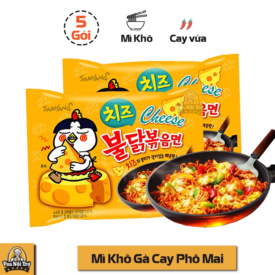 1 Thùng mì khô gà cay Samyang vị phô mai Hàn Quốc (140g x 40 gói)
