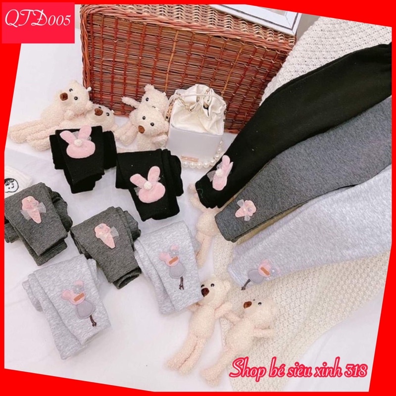 Quần nỉ lót lông cho bé siêu ấm, chất mềm mại, dày dặn. Quần legging bé gái