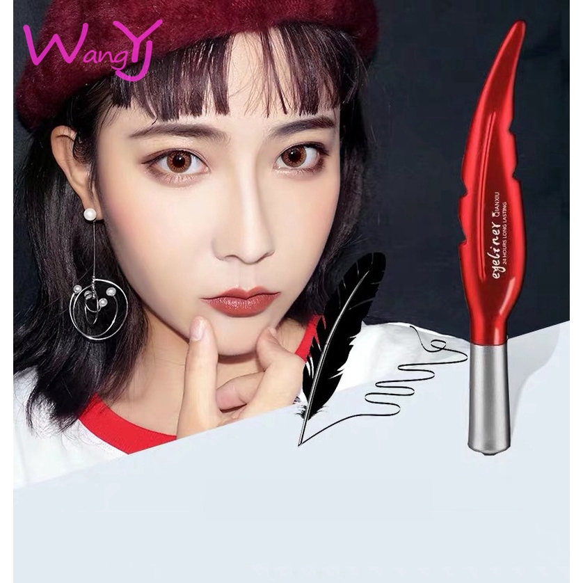 [Hàng mới về] Bút kẻ mắt hình lông vũ màu đỏ chống thấm nước chống thấm mồ hôi chống nhòe nhanh khô | BigBuy360 - bigbuy360.vn