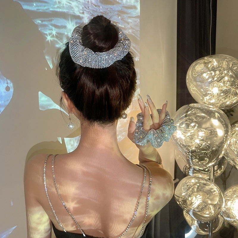 Dây Buộc Tóc Màu Sáng Lấp Lánh Phong Cách Pháp Đa Năng