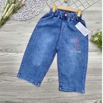 Quần jean ngố cho bé gái. quần jean cao cấp cho bé