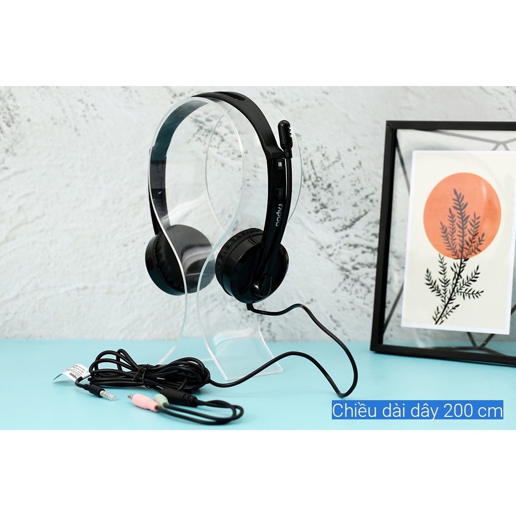 Tai Nghe Chụp Tai RapooH100 (Jack 3.5 Laptop &amp; Jack AV Cho Máy Tính PC ) On-Ear Stereo