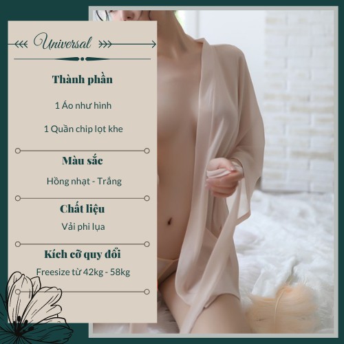 Áo Choàng Lụa Ngủ Sexy 2 Màu Trắng Đen UNIVERSALXXX - DNS02