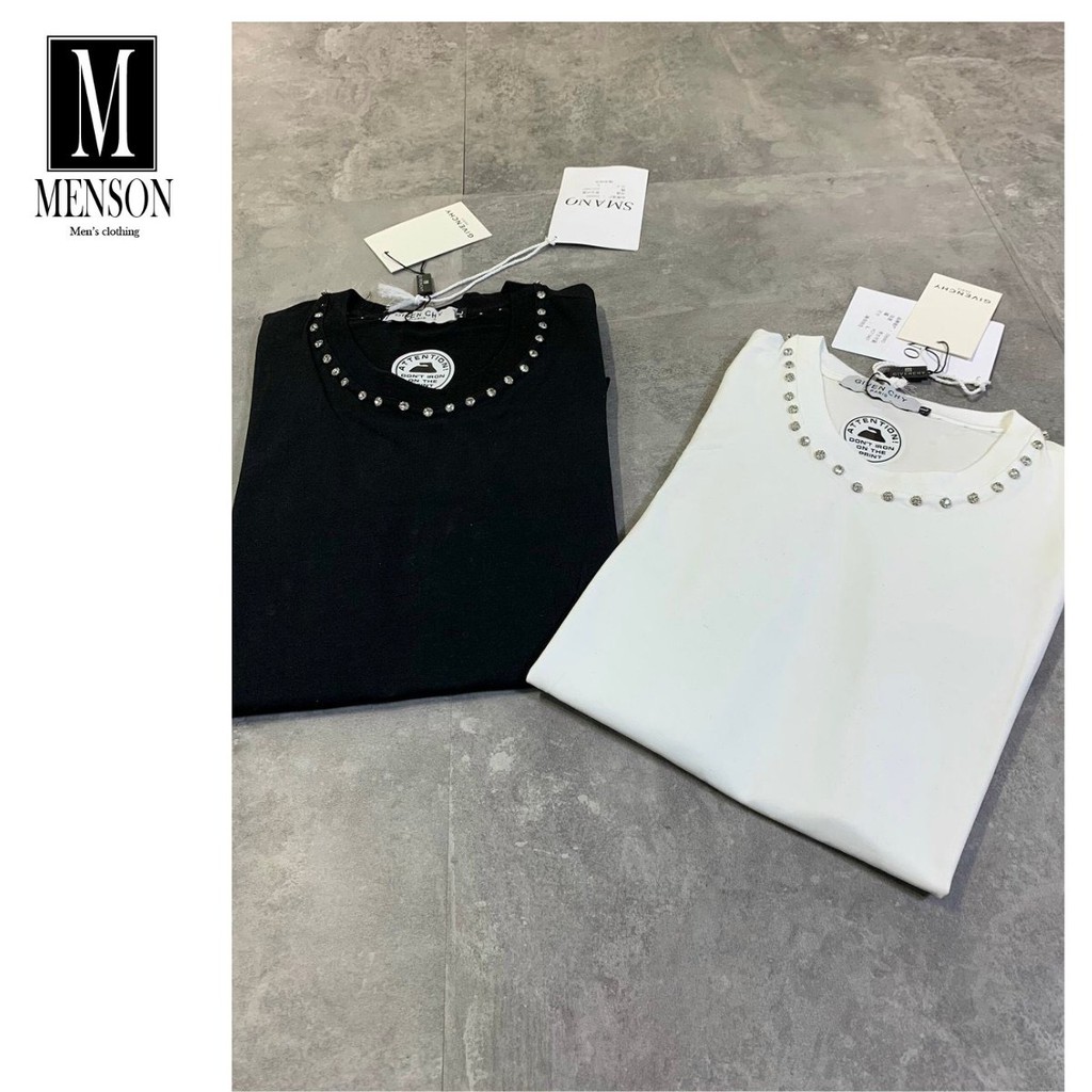 ⭐️SIÊU PHẨM⭐️Áo Phông Nam Cổ Tròn Đính Đá Chất Mát Mùa Hè - Áo Thun Nam cotton co giãn thoáng mát MENSON M6201 | BigBuy360 - bigbuy360.vn