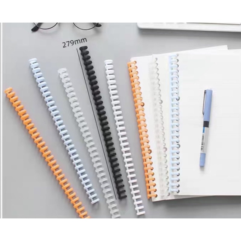 Combo 2 cai Binder thanh còng làm sổ Akai DIY đường kính 10mm 12mm bằng nhựa nhiều màu sắc