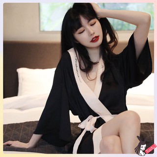 Đầm Ngủ Kimono Ngắn Tay Thời Trang Nhật Bản Quyến Rũ Cho Nữ