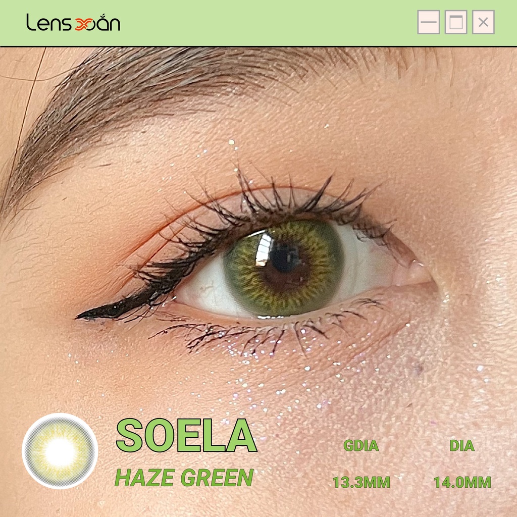 KÍNH ÁP TRÒNG SOELA EYE HAZE GREEN CỦA ISHA : Lens xanh khói tự nhiên  | Lens Xoắn (GIÁ 1 CHIẾC, ĐỌC LƯU Ý KHI ĐẶT)