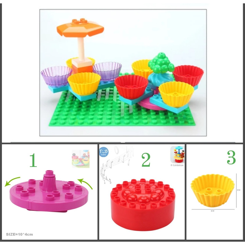 Set lắp ráp công viên xoay 360 tương thích duplo