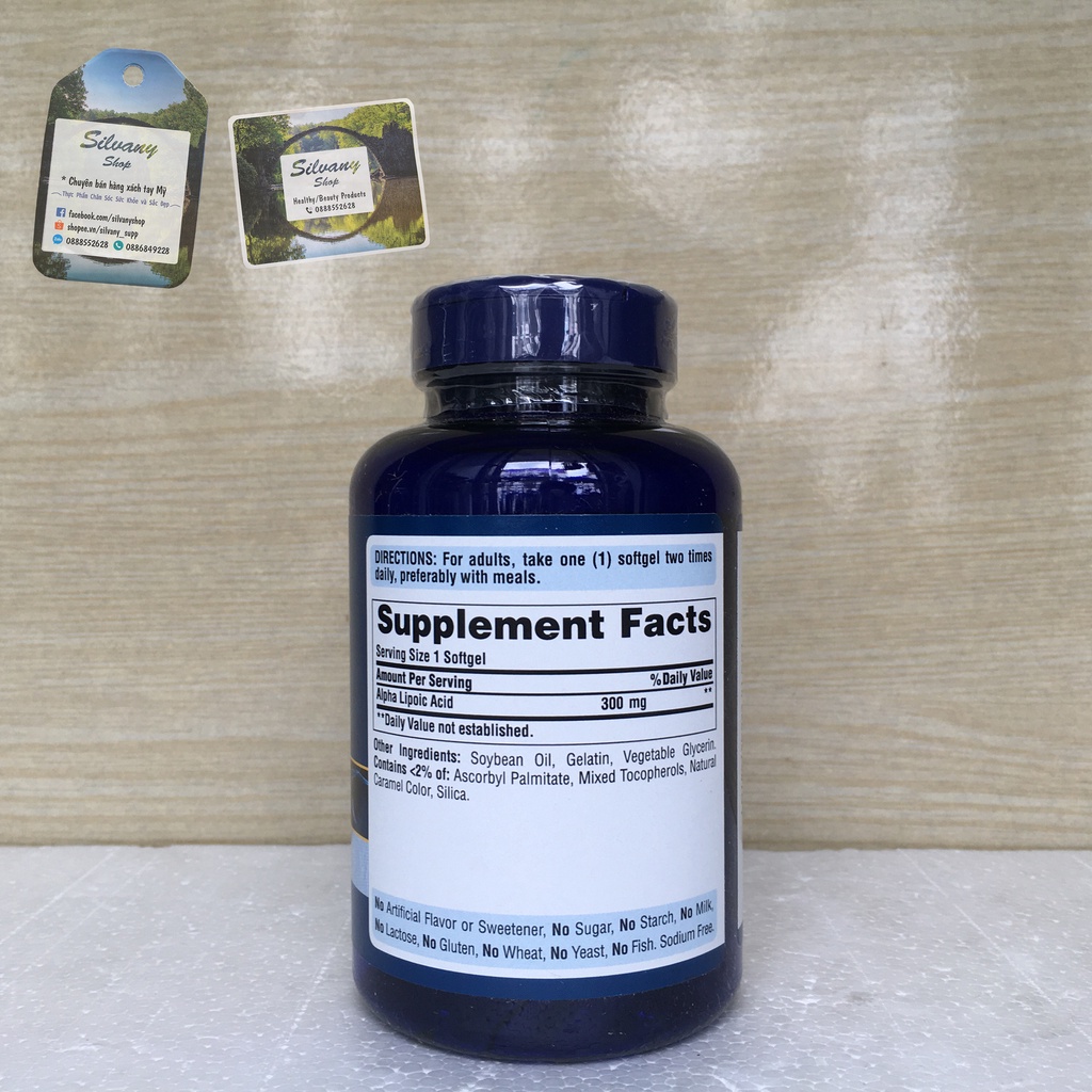 Viên uống Alpha Lipoic Acid 300mg Puritan's Pride - Đẹp Da, Chống Lão Hóa, Hỗ Trợ Đường Huyết